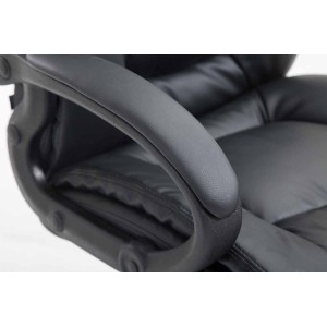 Sillón de oficina NINA PIEL, gran acolchado, en piel negro