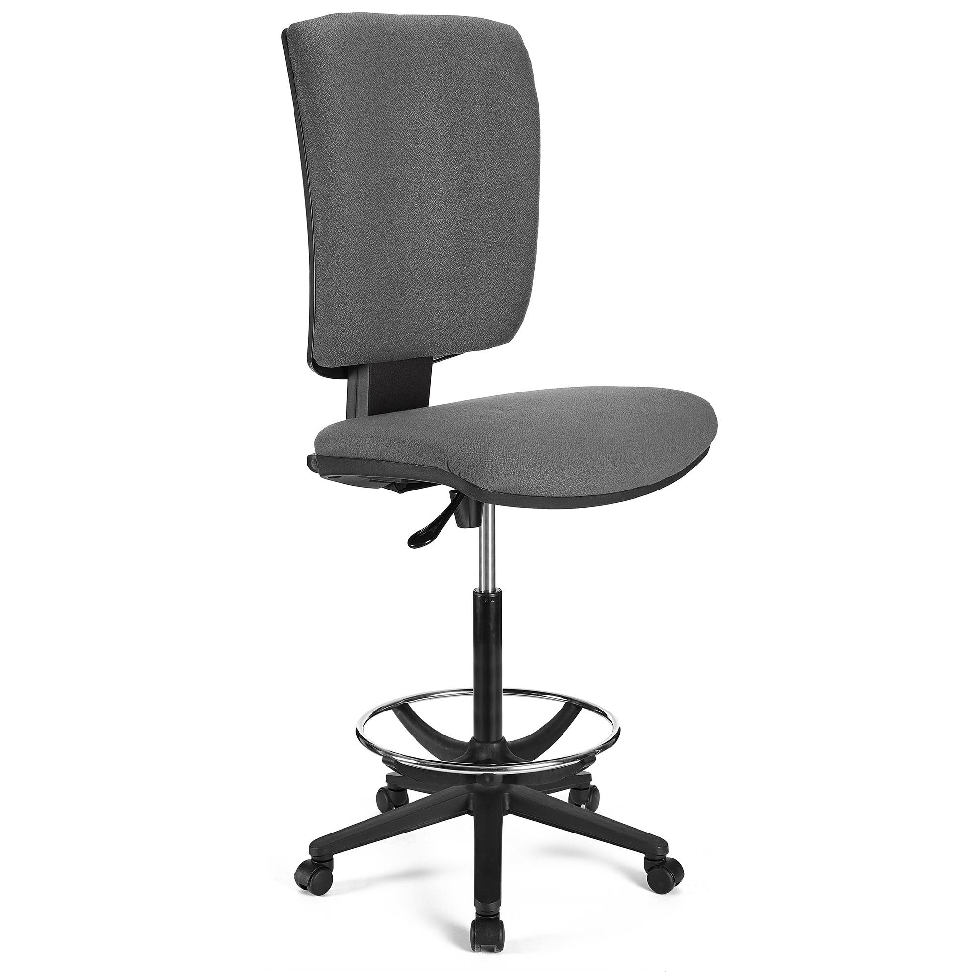 Taburete de Oficina ATLAS SIN BRAZOS, Respaldo Ajustable, Gran Acolchado, En Tela Negro