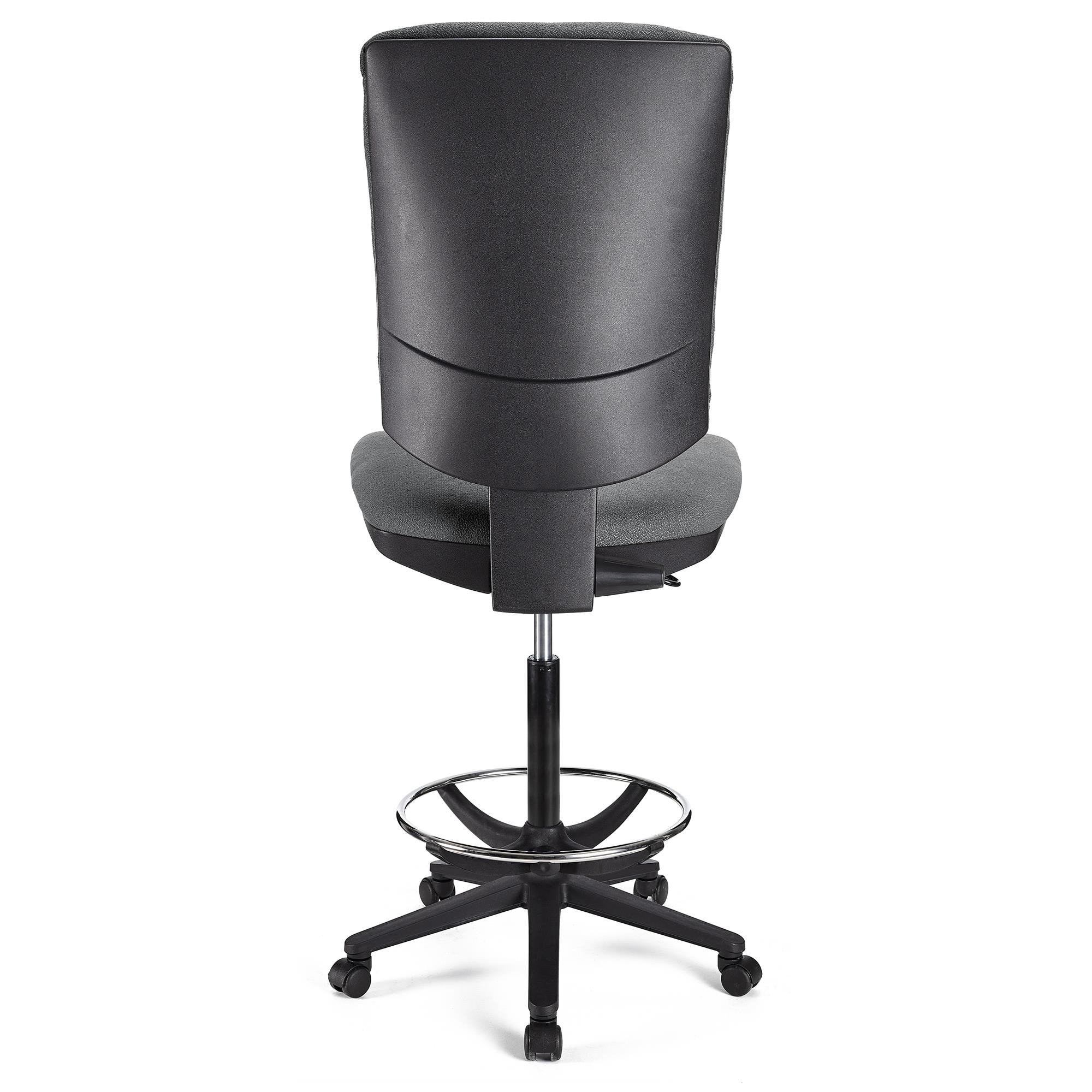 Taburete de Oficina ATLAS SIN BRAZOS, Respaldo Ajustable, Gran Acolchado, En Tela Negro