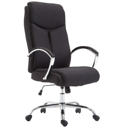 Silla de oficina BAUDY TELA, grueso acolchado, en color negro