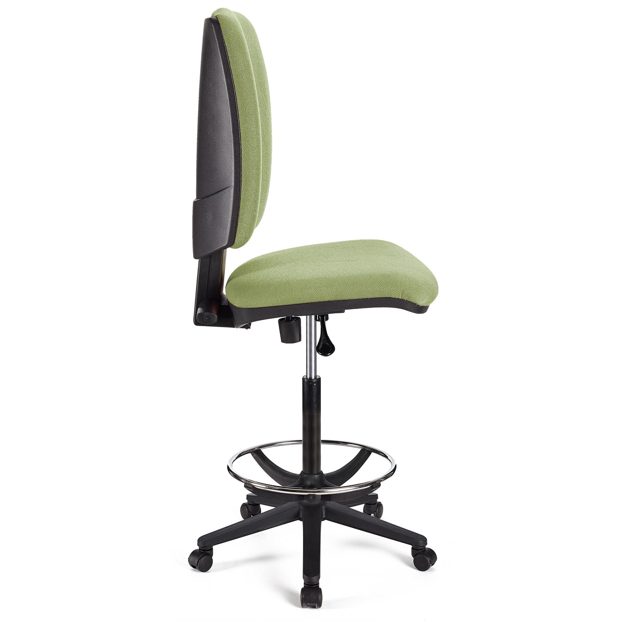 Taburete de Oficina ATLAS SIN BRAZOS, Respaldo Ajustable, Gran Acolchado, En Tela Negro
