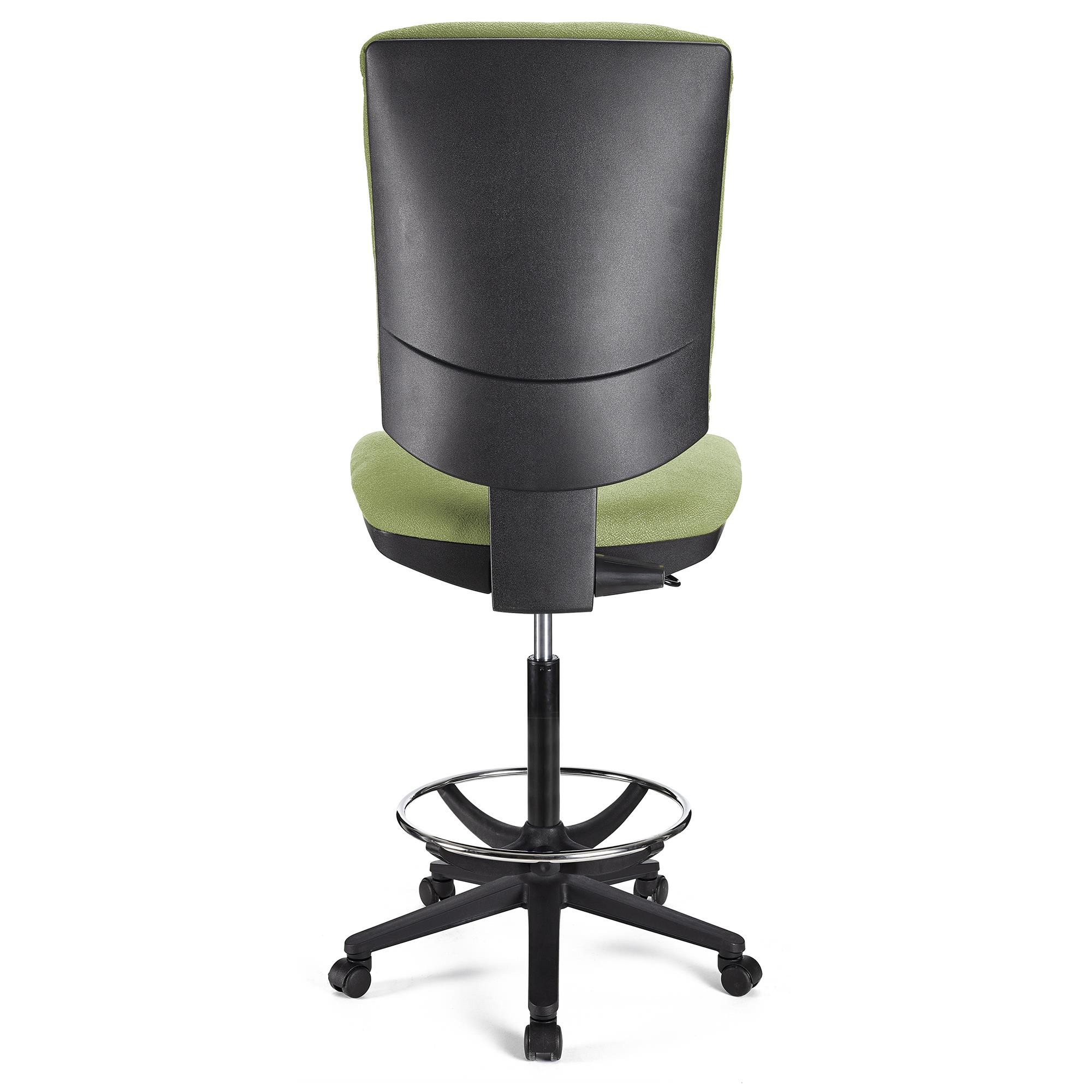 Taburete de Oficina ATLAS SIN BRAZOS, Respaldo Ajustable, Gran Acolchado, En Tela Negro