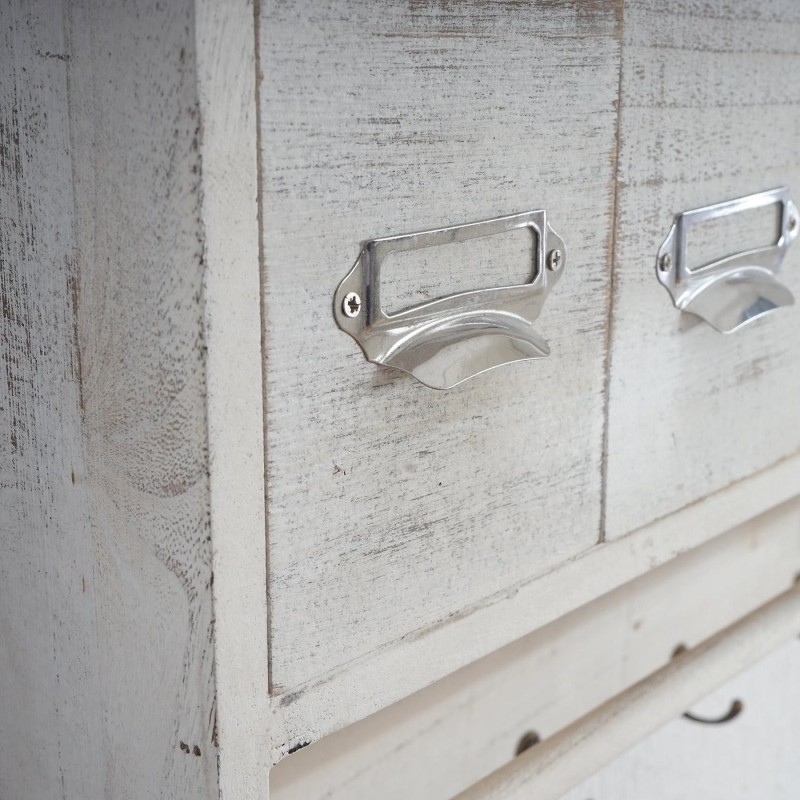 Perchero de madera RITA, diseño vintage, color blanco