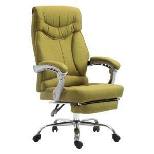 Sillón de Oficina OREGON TELA, Reposapiés Extensible, Gran Acolchado, en Negro