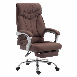 Sillón de Oficina OREGON TELA, Reposapiés Extensible, Gran Acolchado, en Negro