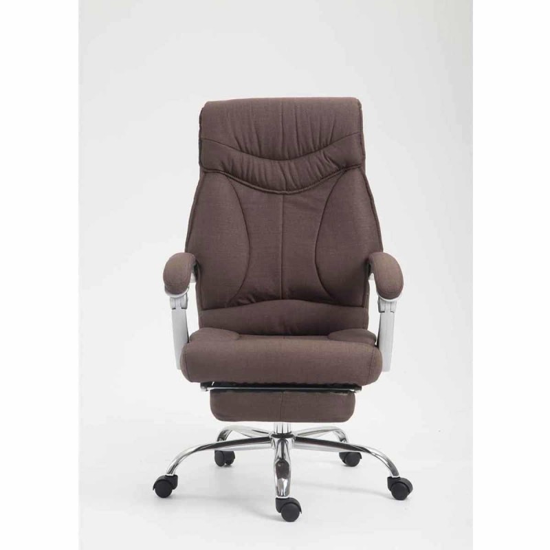 Sillón de Oficina OREGON TELA, Reposapiés Extensible, Gran Acolchado, en Negro