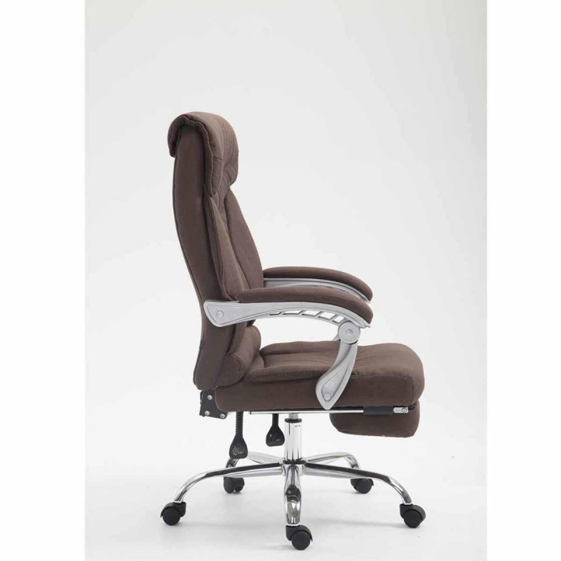 Sillón de Oficina OREGON TELA, Reposapiés Extensible, Gran Acolchado, en Negro