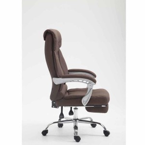 Sillón de Oficina OREGON TELA, Reposapiés Extensible, Gran Acolchado, en Negro