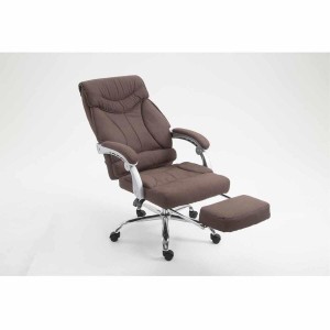 Sillón de Oficina OREGON TELA, Reposapiés Extensible, Gran Acolchado, en Negro