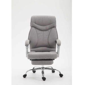 Sillón de Oficina OREGON TELA, Reposapiés Extensible, Gran Acolchado, en Negro