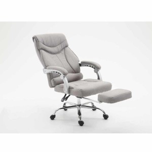 Sillón de Oficina OREGON TELA, Reposapiés Extensible, Gran Acolchado, en Negro