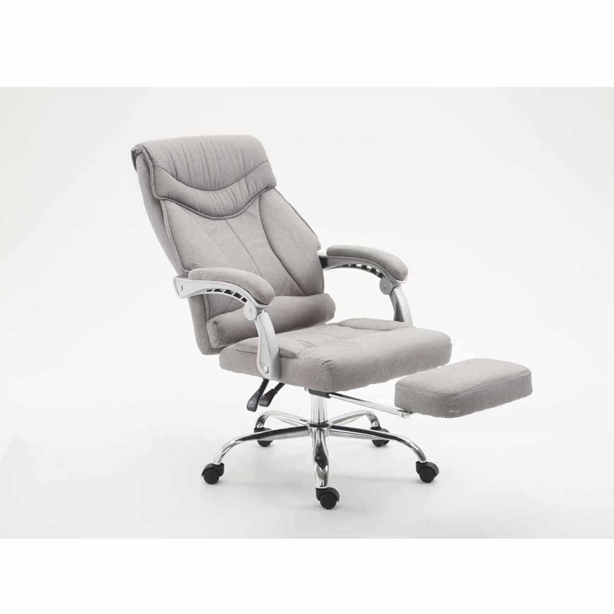 Sillón de Oficina OREGON TELA, Reposapiés Extensible, Gran Acolchado, en Negro