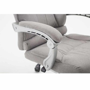 Sillón de Oficina OREGON TELA, Reposapiés Extensible, Gran Acolchado, en Negro