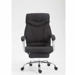 Sillón de Oficina OREGON TELA, Reposapiés Extensible, Gran Acolchado, en Negro 2