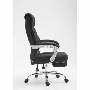 Sillón de Oficina OREGON TELA, Reposapiés Extensible, Gran Acolchado, en Negro
