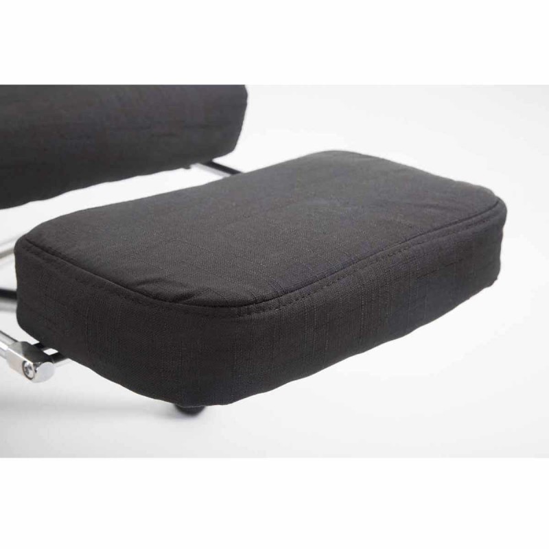 Sillón de Oficina OREGON TELA, Reposapiés Extensible, Gran Acolchado, en Negro