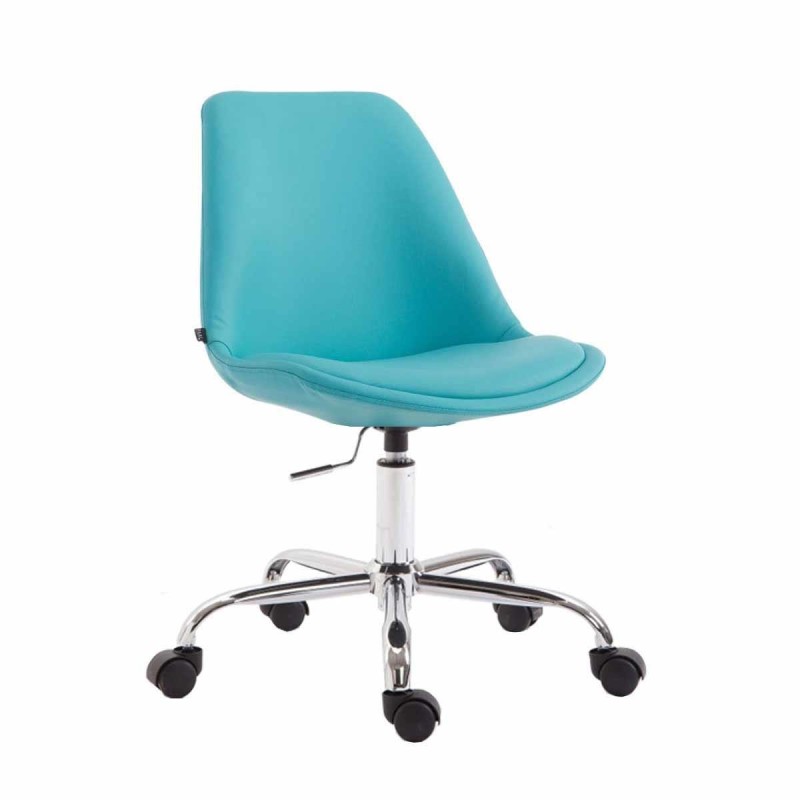 Silla de Oficina TULUM, Base Metálica, En Piel Negro