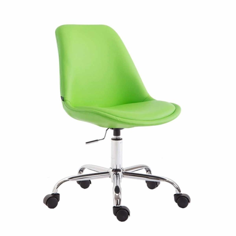 Silla de Oficina TULUM, Base Metálica, En Piel Negro