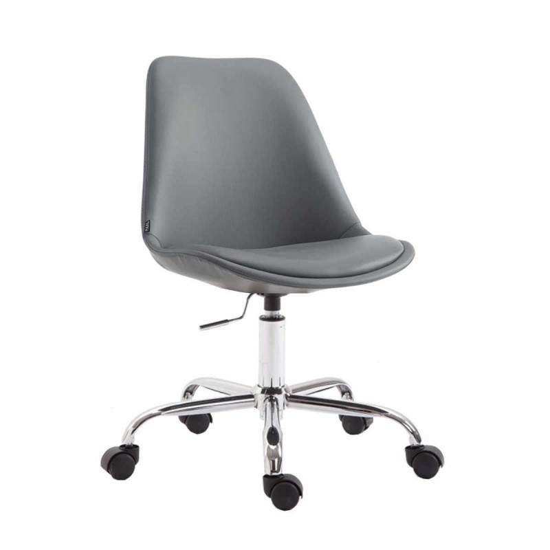 Silla de Oficina TULUM, Base Metálica, En Piel Negro