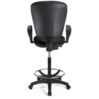 Taburete de trabajo CALIPSO en tela color negro 2
