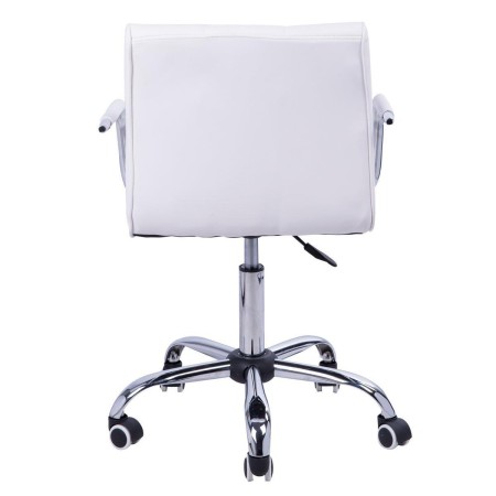 Silla de Oficina ZARKI, gran acolchado en piel blanca