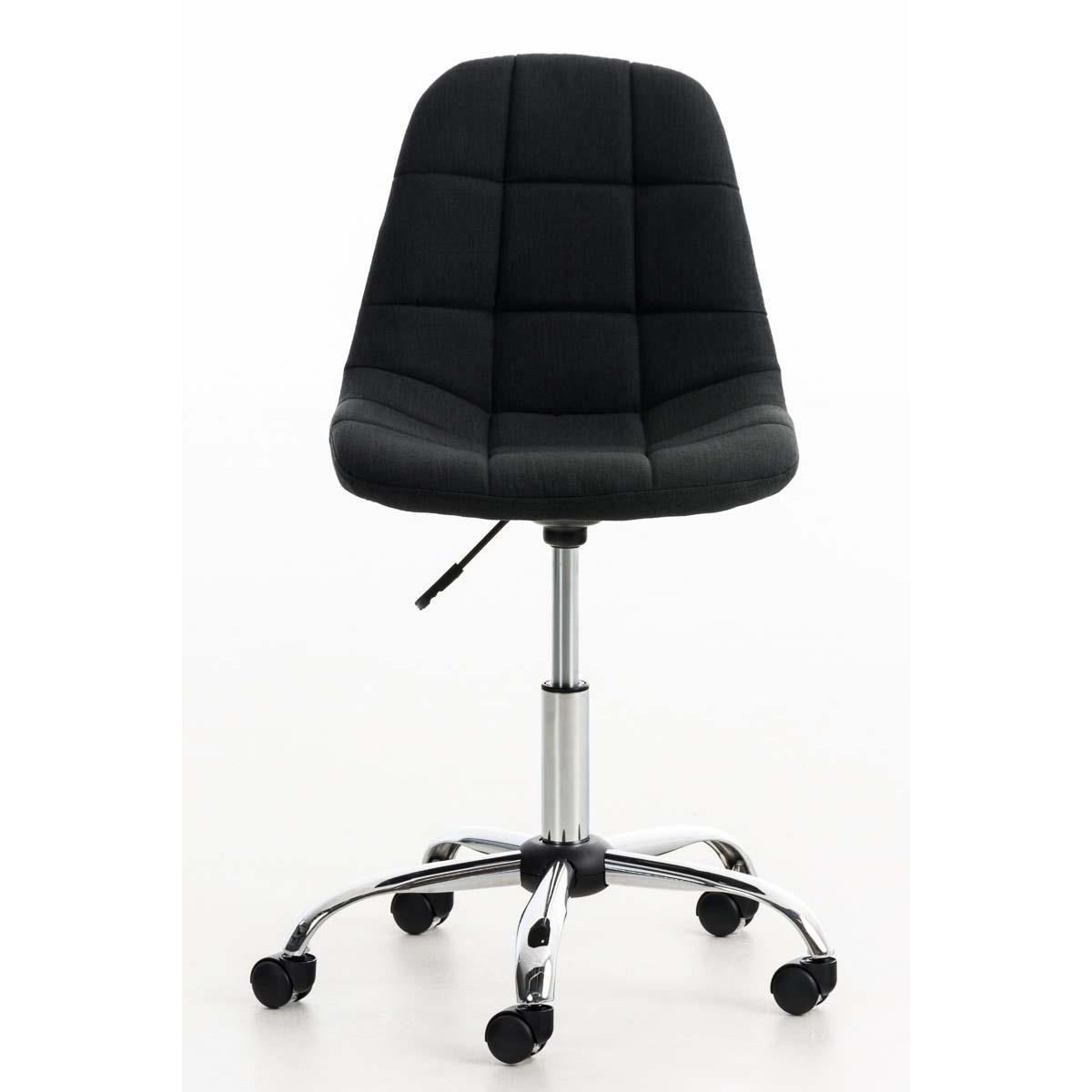 Silla de Oficina EMILY, Estructura Metálica, Diseño Exclusivo, en Tela Color Negro
