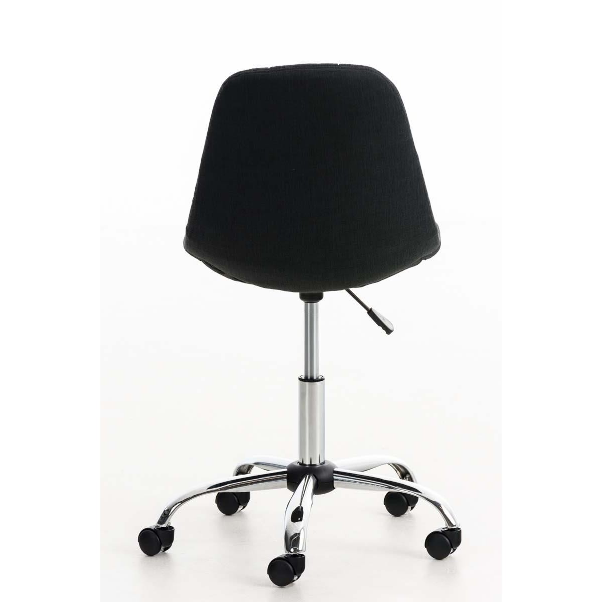Silla de Oficina EMILY, Estructura Metálica, Diseño Exclusivo, en Tela Color Negro