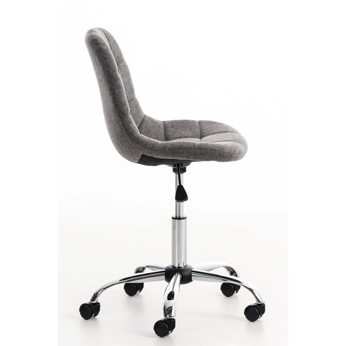 Silla de Oficina EMILY, Estructura Metálica, Diseño Exclusivo, en Tela Color Negro
