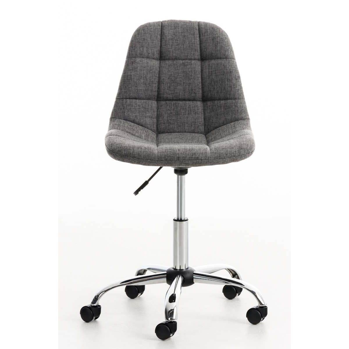 Silla de Oficina EMILY, Estructura Metálica, Diseño Exclusivo, en Tela Color Negro