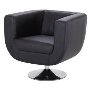 Sillón de Diseño TREVISO II, gran confort y estilo, piel color negro