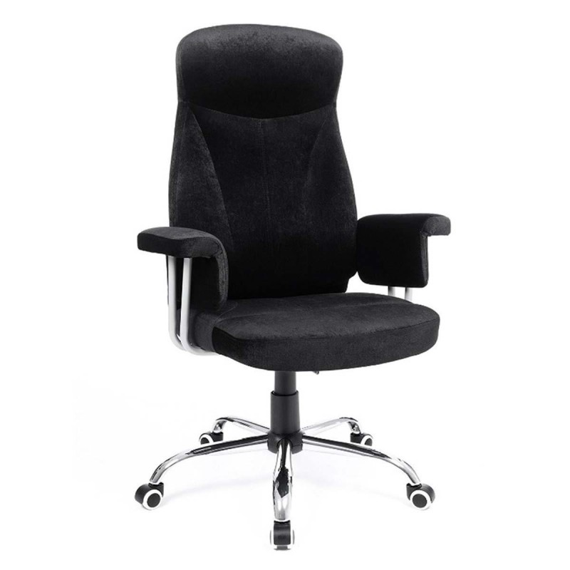 Silla de oficina KIRA, en terciopelo negro