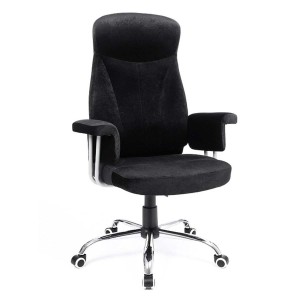 Silla de oficina KIRA, en terciopelo negro