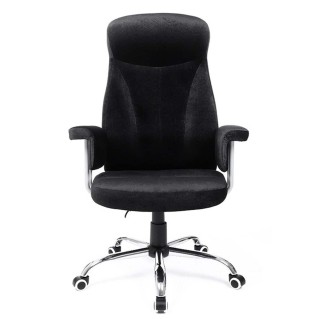 Silla de oficina KIRA, en terciopelo negro 2
