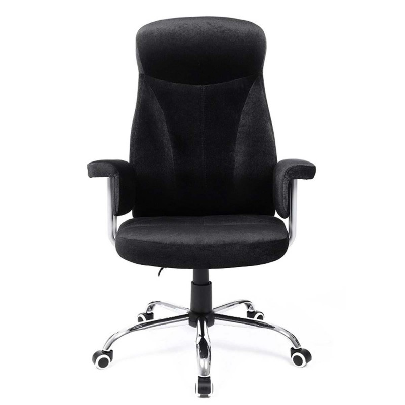 Silla de oficina KIRA, en terciopelo negro