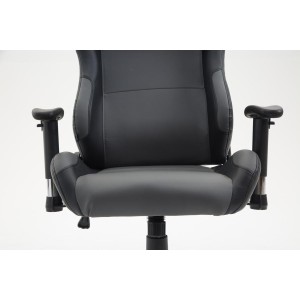 Silla Gaming ROSBY, Diseño Deportivo y Gran Comodidad, en Piel, Color Negro