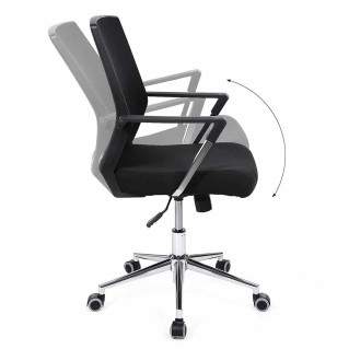 Silla de Oficina BRITA, En Malla Transpirable y Tela, Color Negro 2