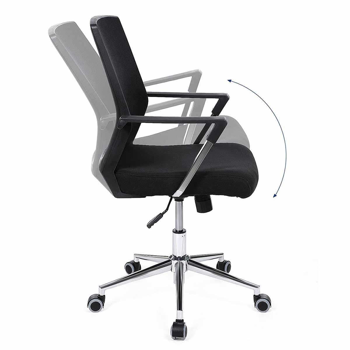 Silla de Oficina BRITA, Diseño Llamativo, En Malla Transpirable y Tela, Color Negro