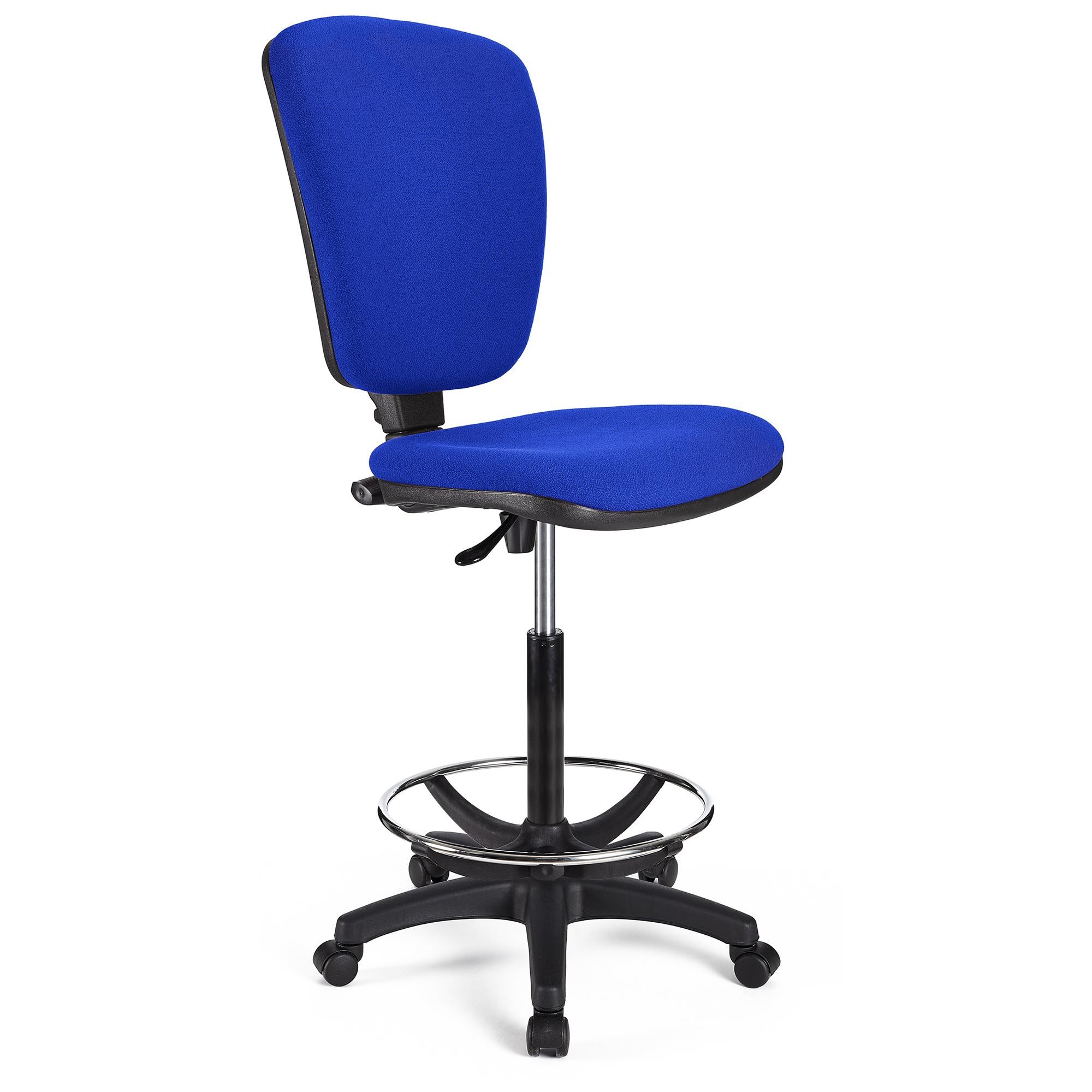 Taburete de Trabajo CALIPSO SIN BRAZOS, Respaldo Ajustable, Gran Acolchado, En Tela Negra