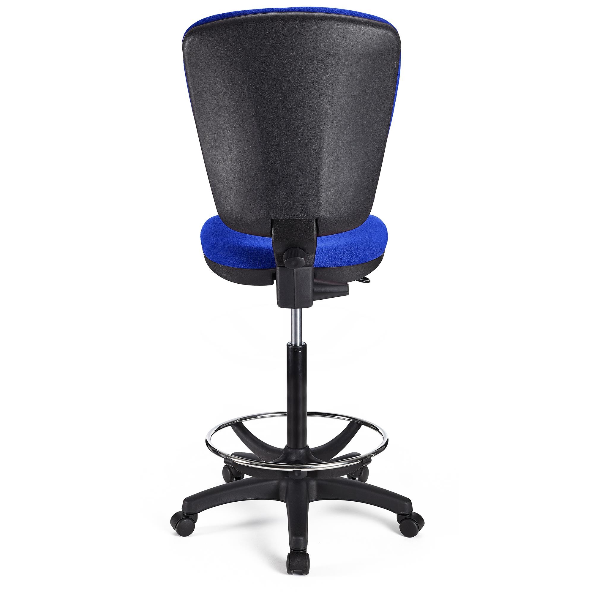 Taburete de Trabajo CALIPSO SIN BRAZOS, Respaldo Ajustable, Gran Acolchado, En Tela Negra