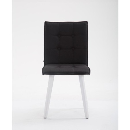 Silla de Confidente ERNY, patas blancas y tela negra