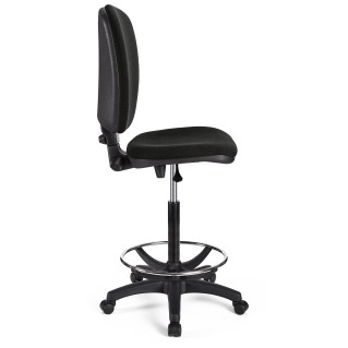 Taburete de oficina CALIPSO SIN BRAZOS en tela color negro 2