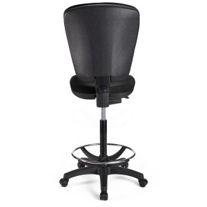Taburete de oficina CALIPSO SIN BRAZOS en tela color negro