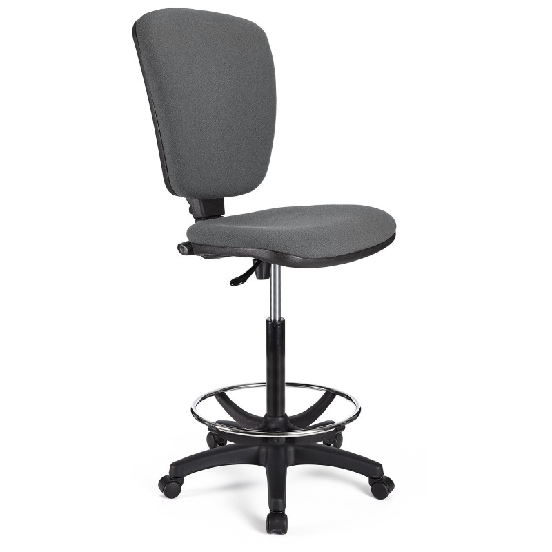 Taburete de oficina CALIPSO SIN BRAZOS en tela color negro