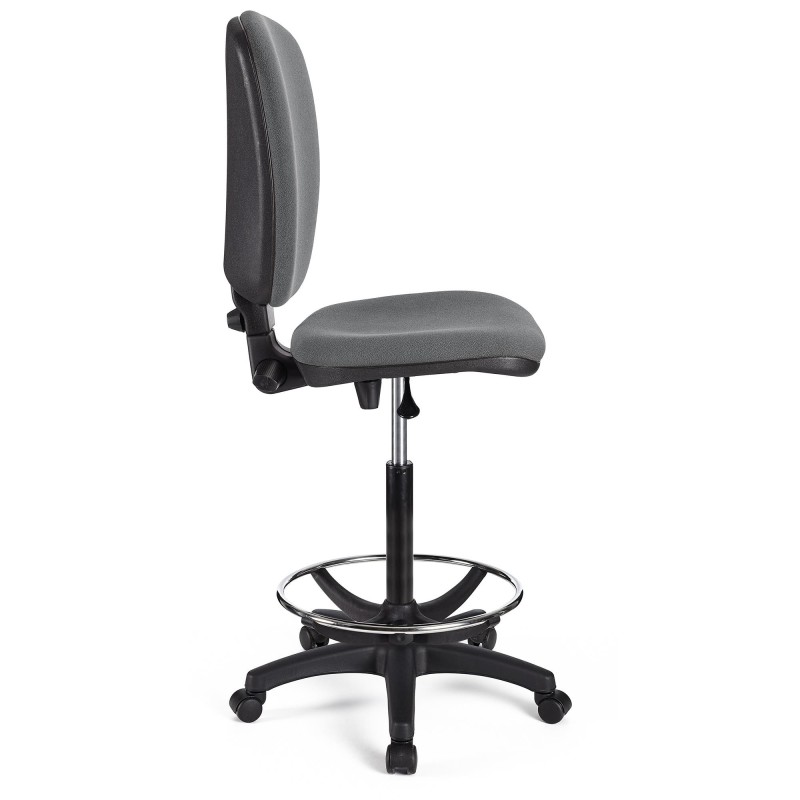 Taburete de oficina CALIPSO SIN BRAZOS en tela color negro