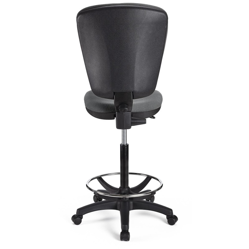 Taburete de oficina CALIPSO SIN BRAZOS en tela color negro