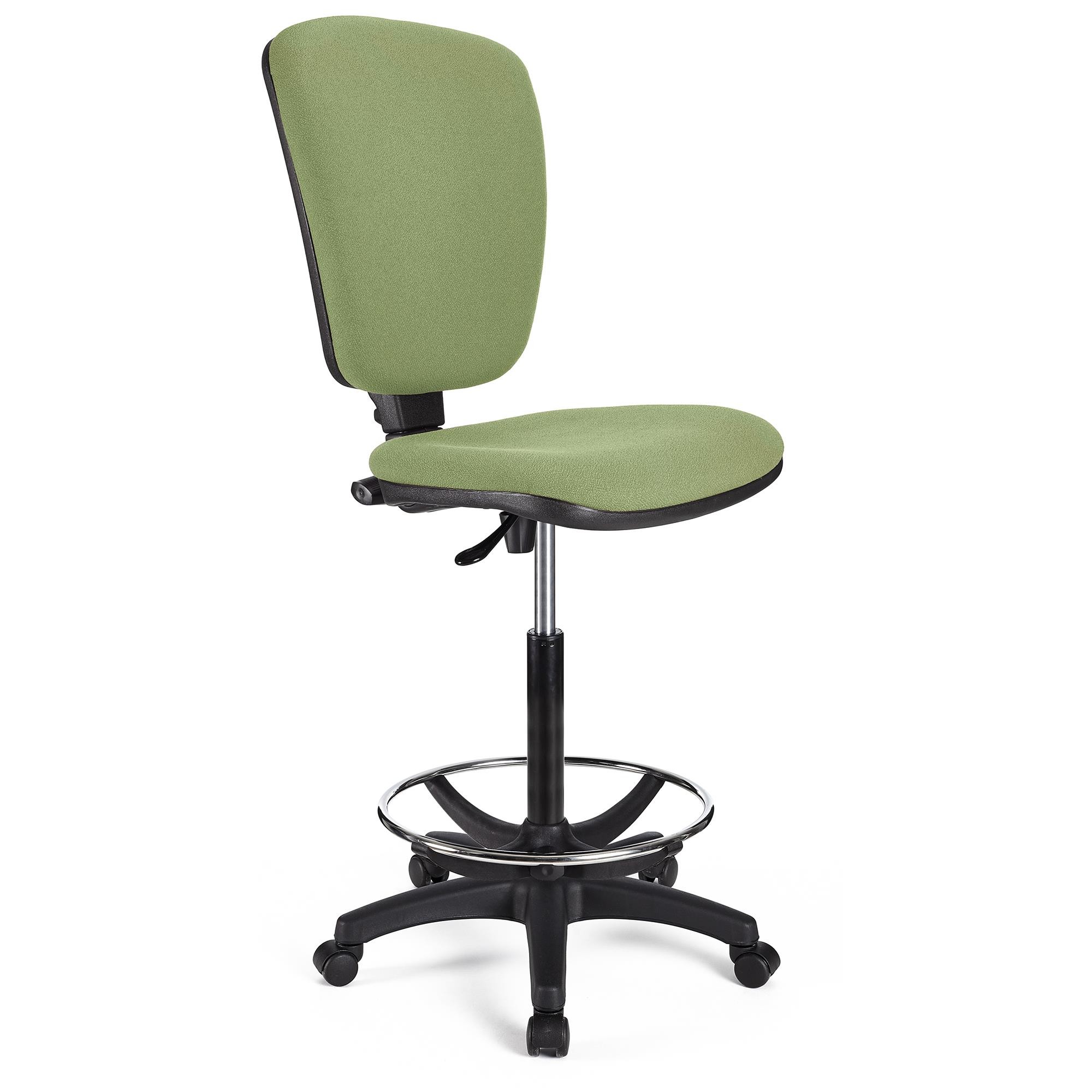 Taburete de Trabajo CALIPSO SIN BRAZOS, Respaldo Ajustable, Gran Acolchado, En Tela Negra