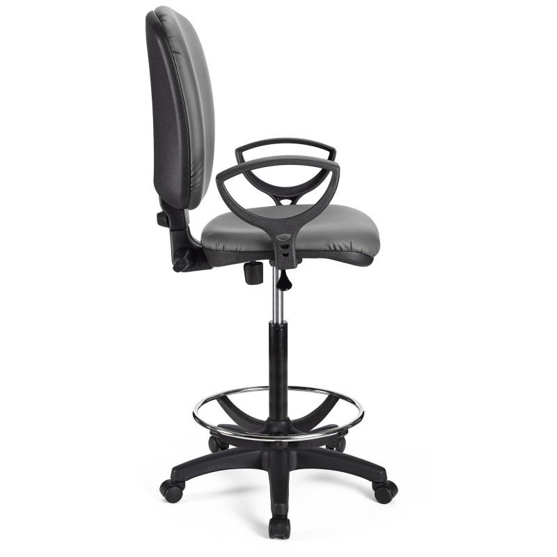 Taburete de oficina CALIPSO PIEL en color negro
