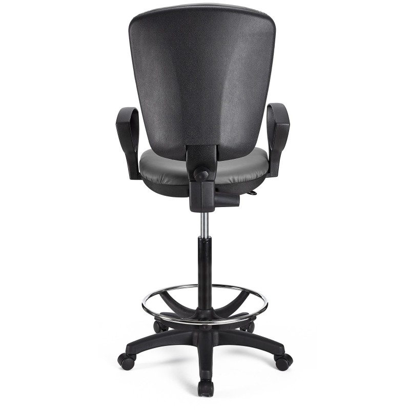Taburete de oficina CALIPSO PIEL en color negro