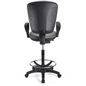 Taburete de oficina CALIPSO PIEL en color negro