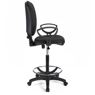 Taburete de oficina CALIPSO PIEL en color negro 2
